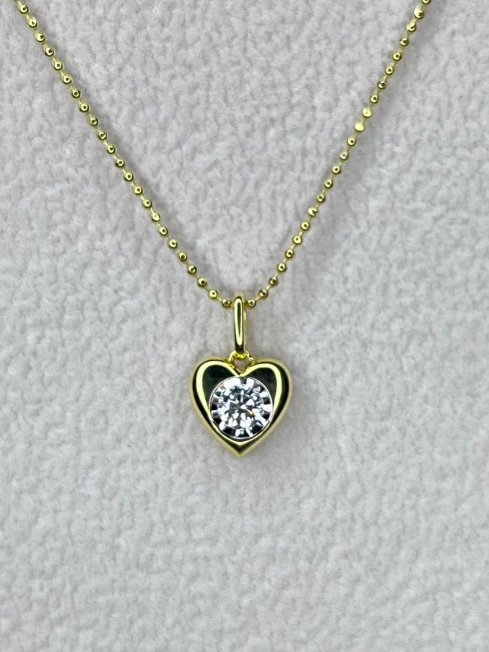 N026 | Genuine Diamond Puff Heart Necklace